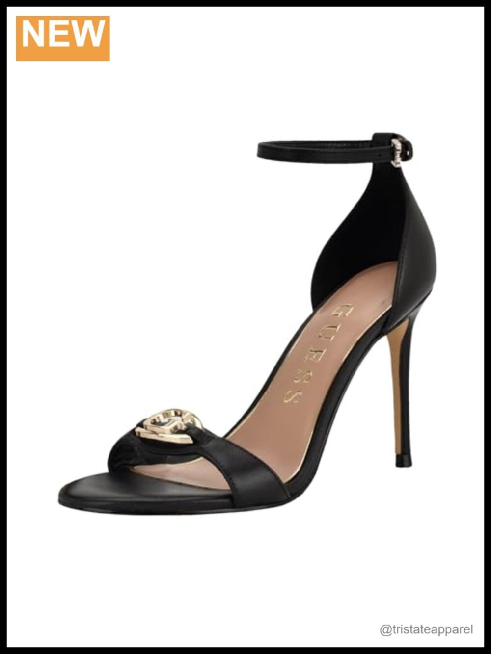 Faux Leather Stiletto Heeled Sandals Almond Toe Dressy